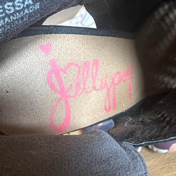 Jellypop Black Cut-Out Peep-Toe Heeled Boots NwOT - Picture 4 of 8